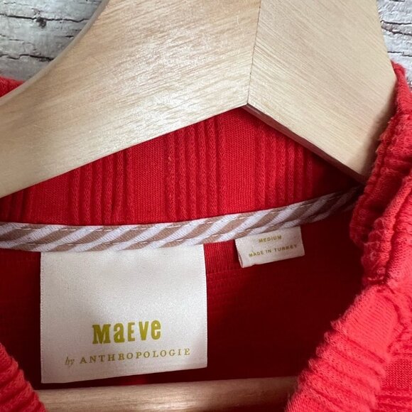Anthropologie Maeve orange long  sleeve snap button size medium - Picture 4 of 8